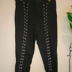 Black front lace panta